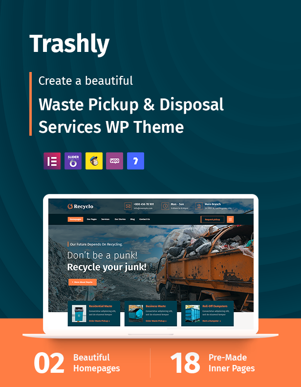 Trashly – Waste Pickup & Disposal Services WordPress Theme