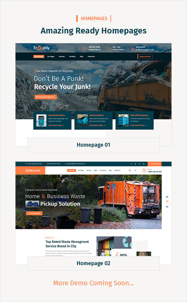 Waste Pickup and Disposal Services WordPress Theme